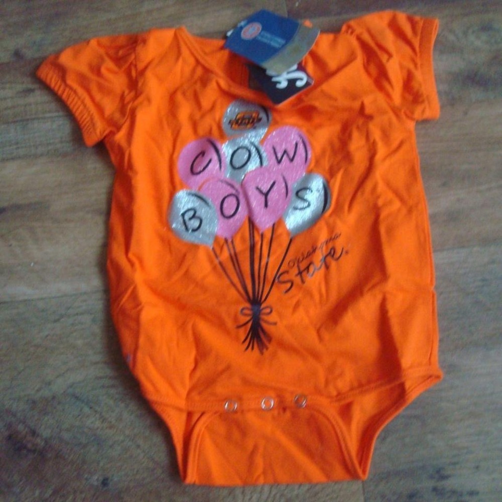 OKLAHOMA STATE COWBOYS 12-18M BABY INFANT  ROMPER SHIRT 00S Y2K‎ VINTAGE L6